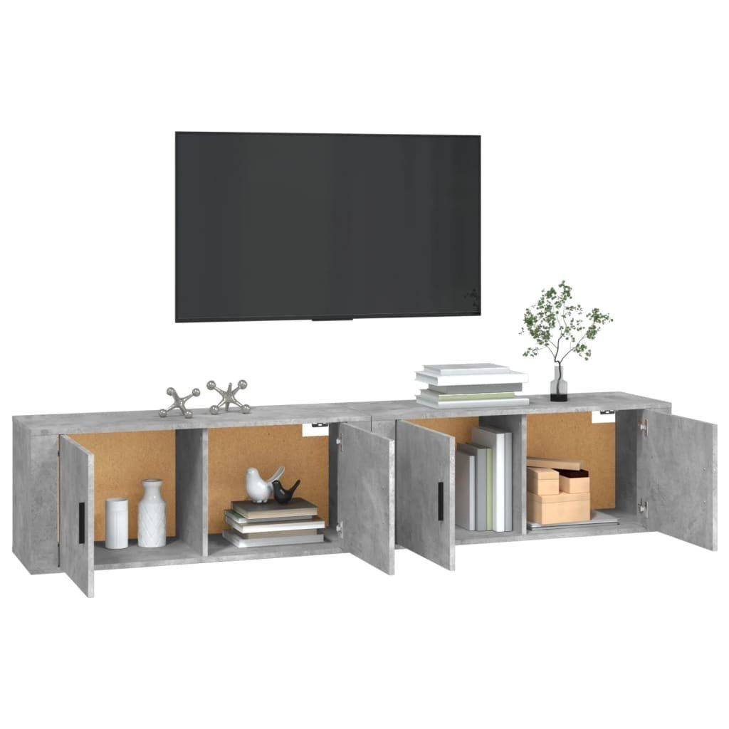 furnicato TV-Schrank TV-Wandschränke 2 Stk. 100x34,5x40 cm Betongrau