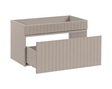 einfachgutemoebel Waschtisch-Set Badezimmer Waschplatz KARATA 100cm, Unterbau + Regal, kaschmir grey, (Badmöbel Set, 1-St., Waschtisch Unterschrank)