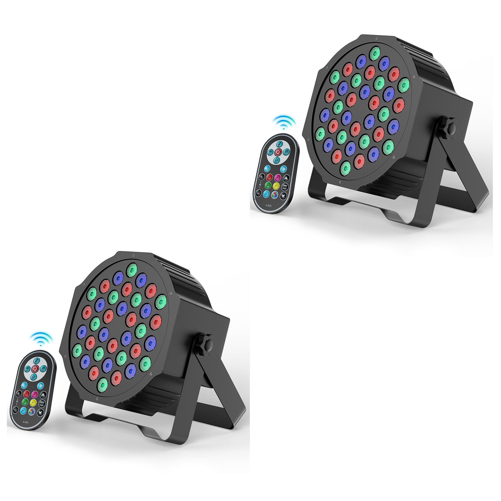 ZonQoonz Discolicht 108W LED PAR-Scheinwerfer mit drahtloser Fernbedienung für DJ Party