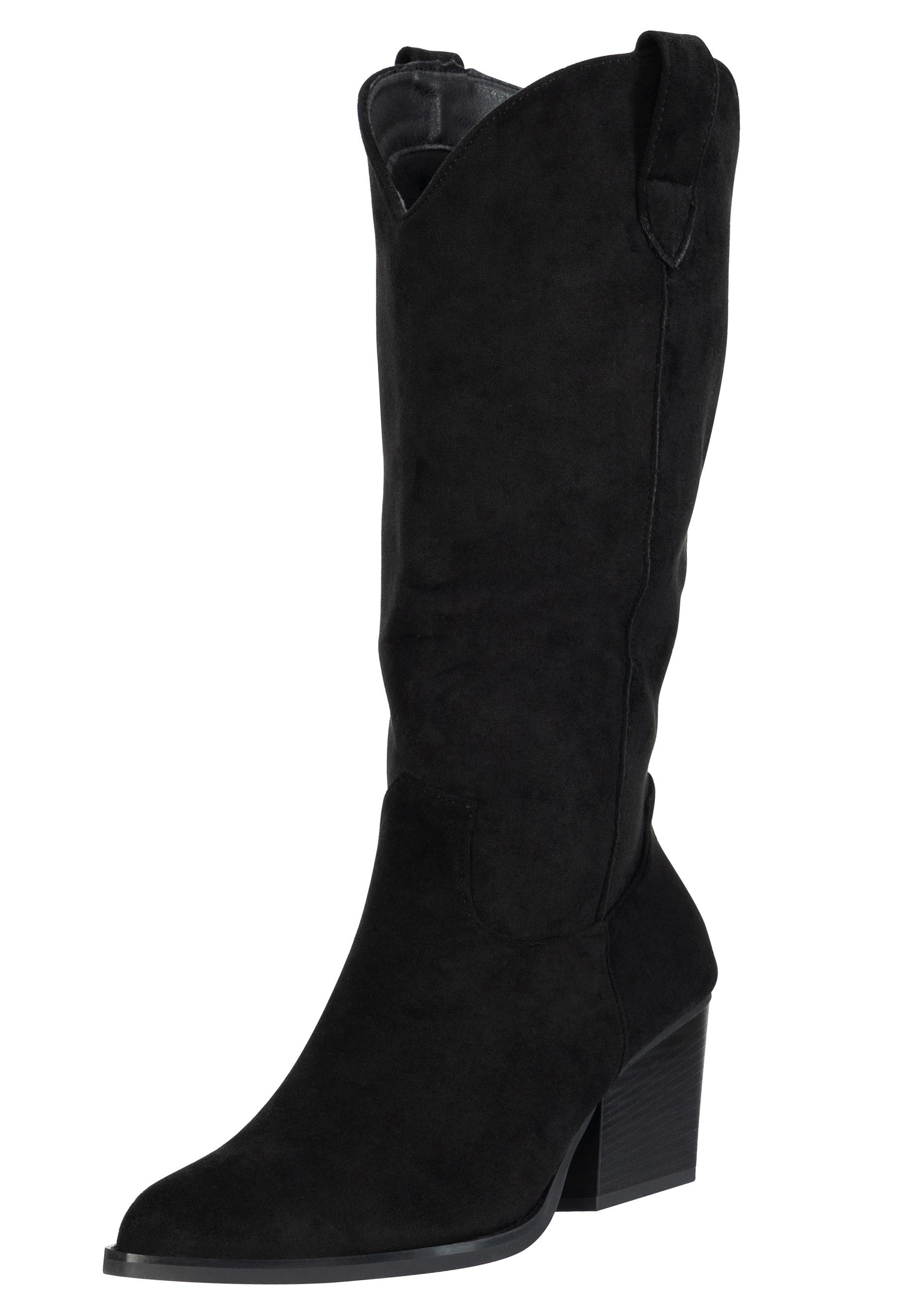 Day Vine Cowboy Boots Damen kniehoch mit Blockabsatz & Western Design Cowboystiefel