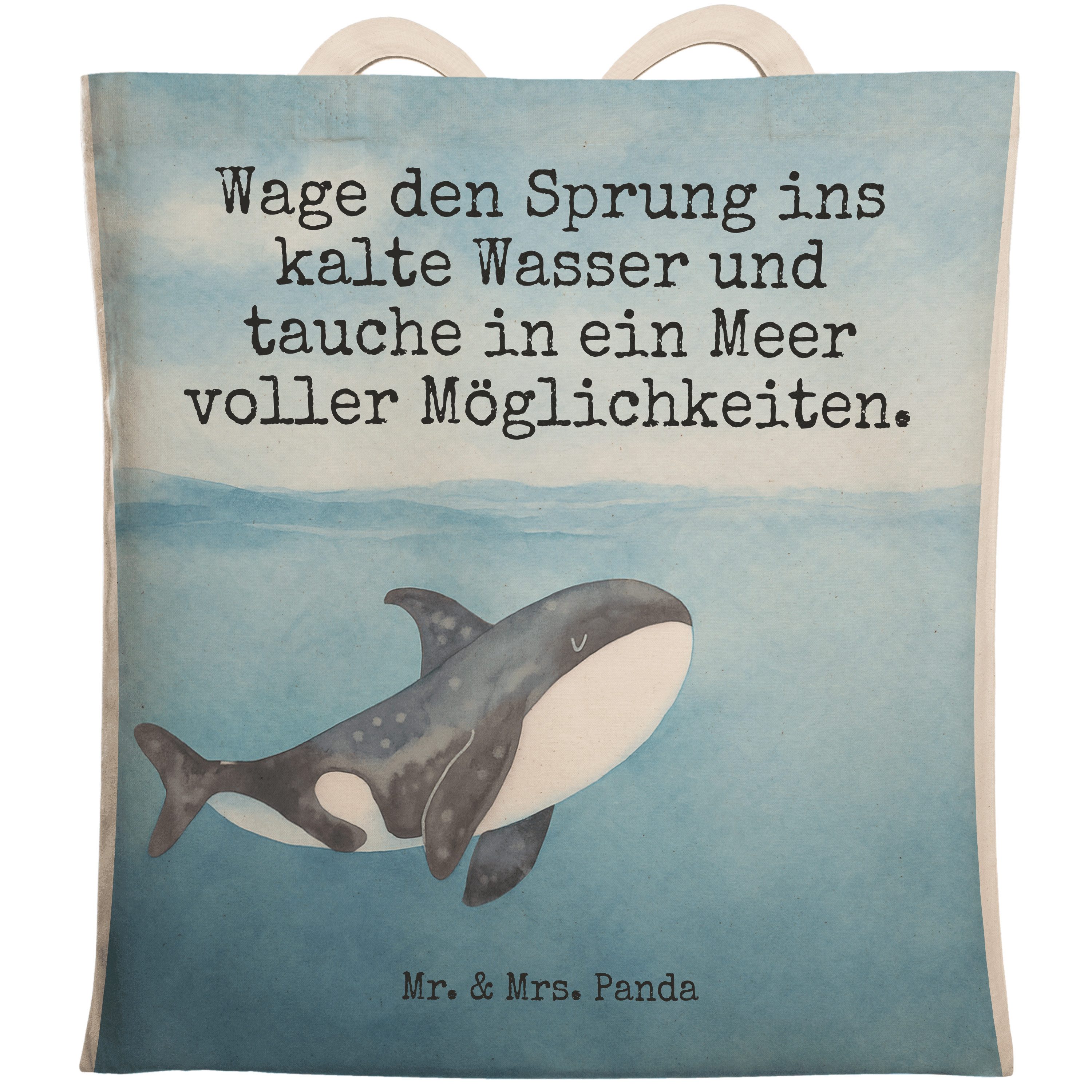 Tragetasche Orca Design, Tote Bag, Weiß, Tragetasche Bedruckt, Motivation, Bag, O
