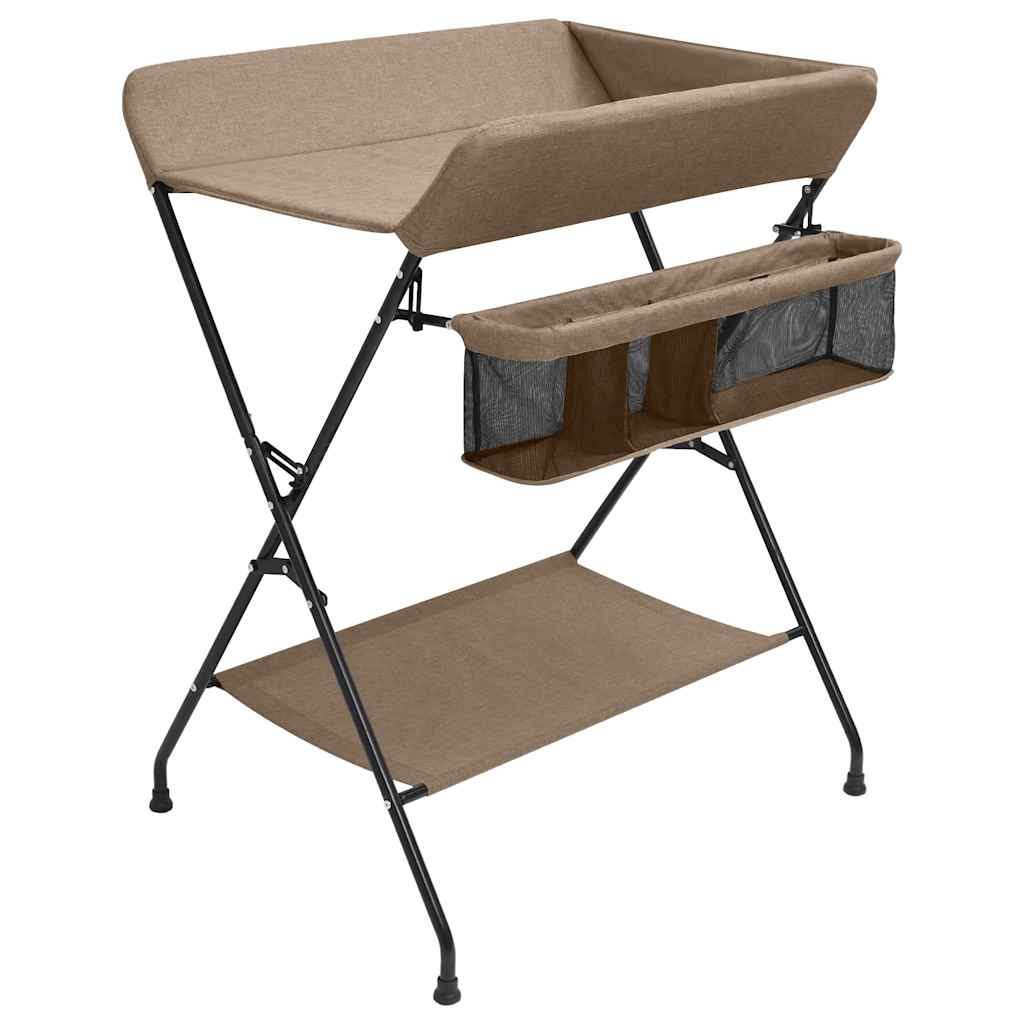 vidaXL Wickeltisch Wickeltisch Taupe Eisen