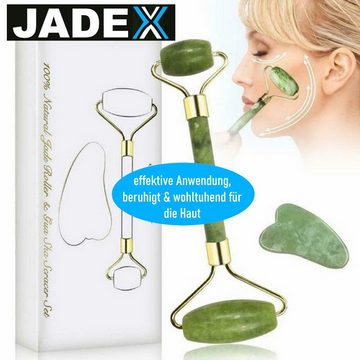 MAVURA Gesichtsmassagegerät JADEX Jade Roller Set Jade Face Roller Massagegerät Gua Sha, Gesichtsmassage Anti Aging Anti Falten