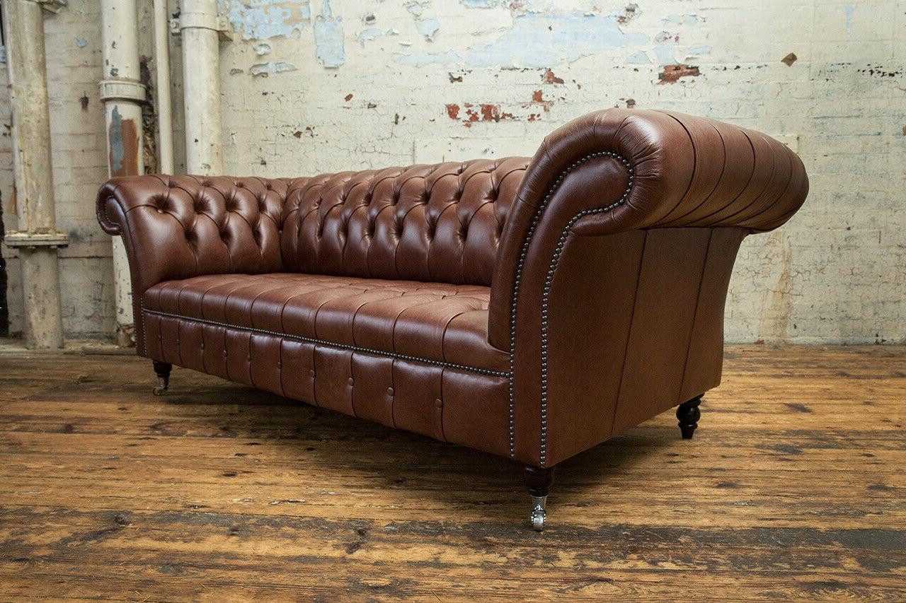 3-Sitzer Luxuriöses Stoffsofa Chesterfield Couch Polster 3-Sitzer