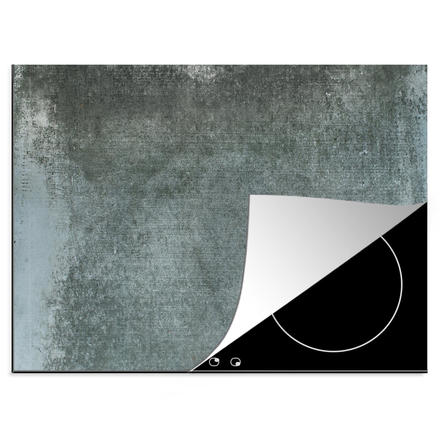 MuchoWow Herdblende-/Abdeckplatte Abdeckplatte - Beton - Alt - Design - Induktionsschutz, Vinyl, (1 tlg), 60x52 cm, Mobile Arbeitsfläche nutzbar, Ceranfeldabdeckung