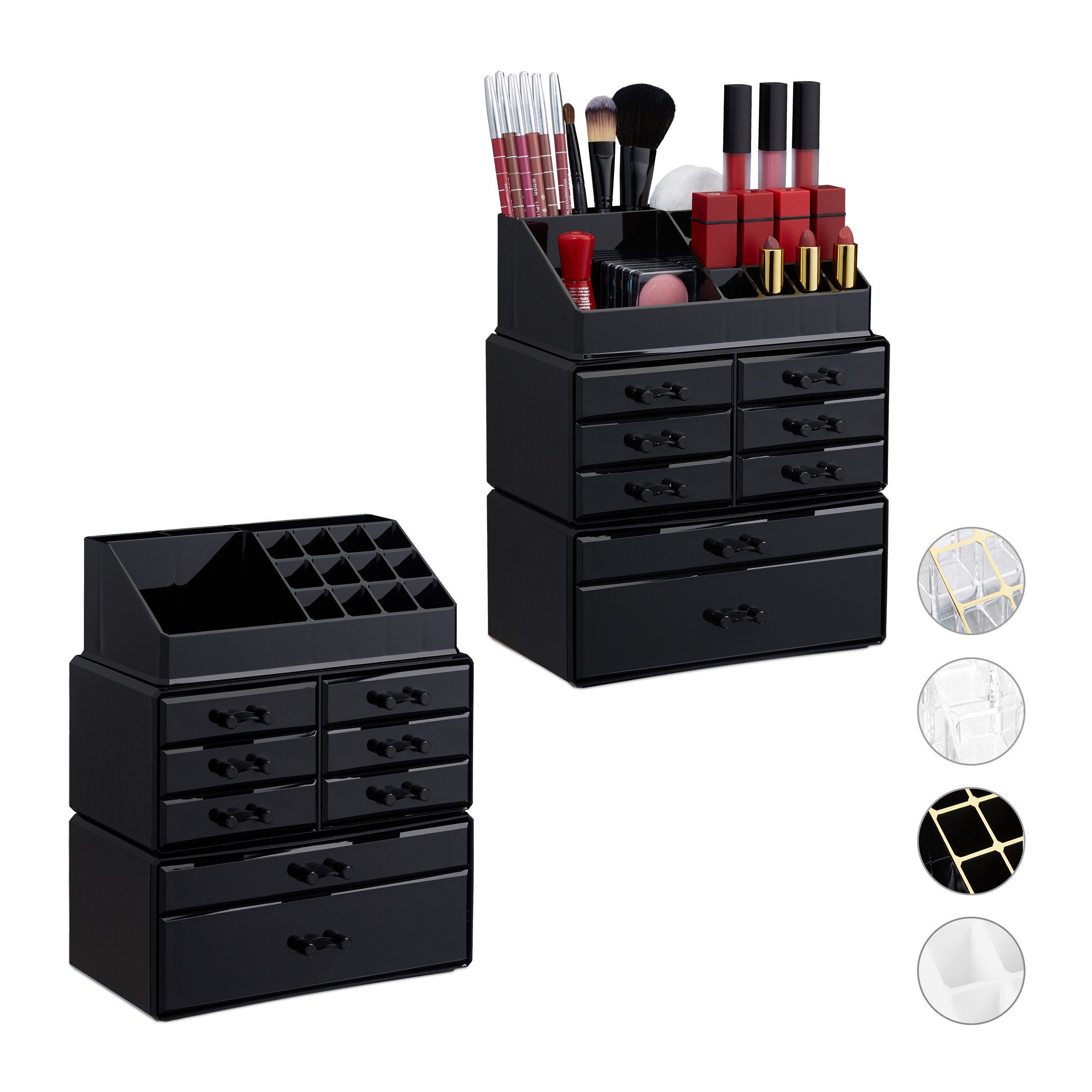 Make-Up Organizer 2 x Make Up Organizer schwarz