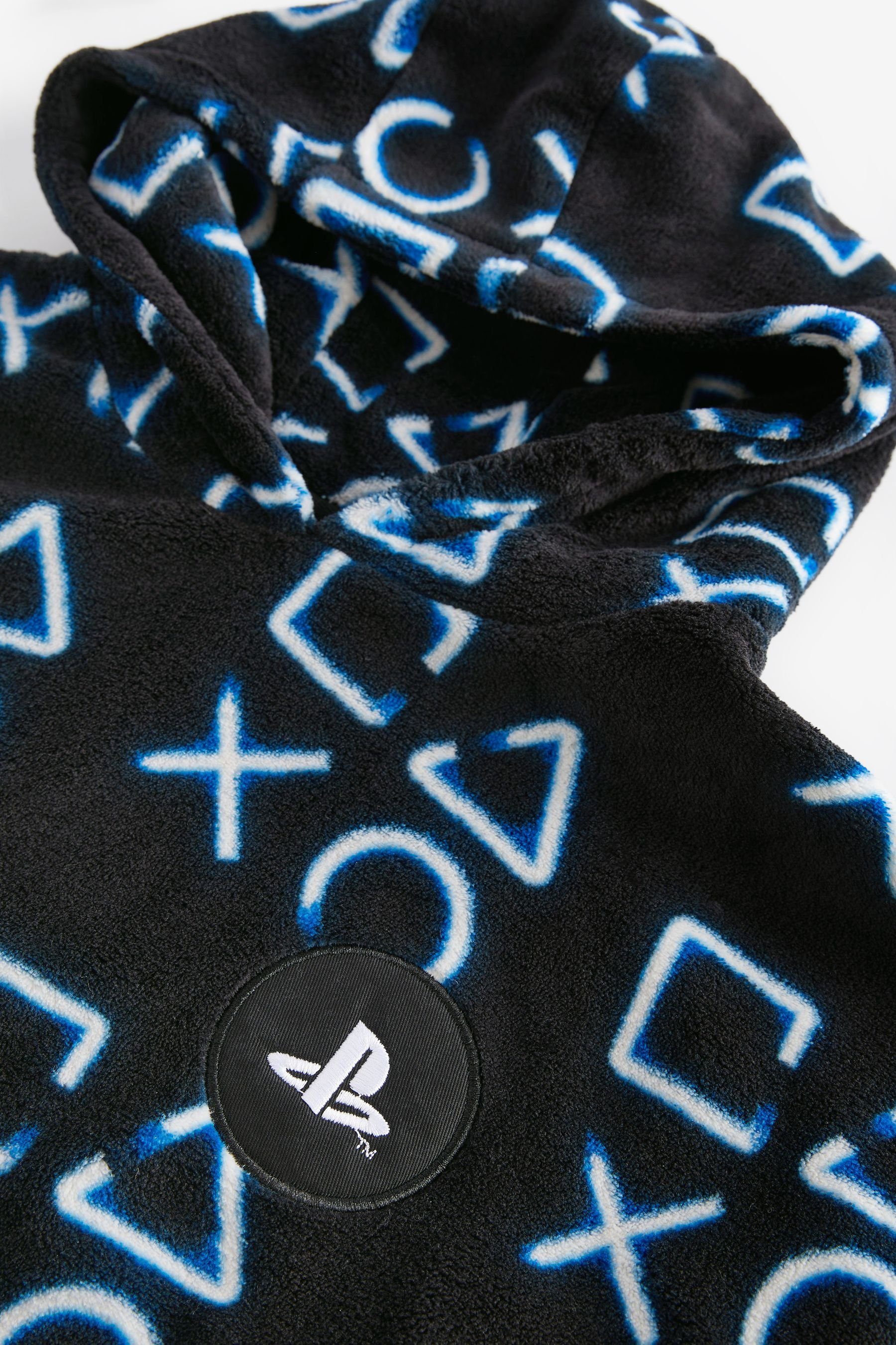 Blue mit Polyester Next Decke Kinderbademantel Kapuze, PlayStation Navy
