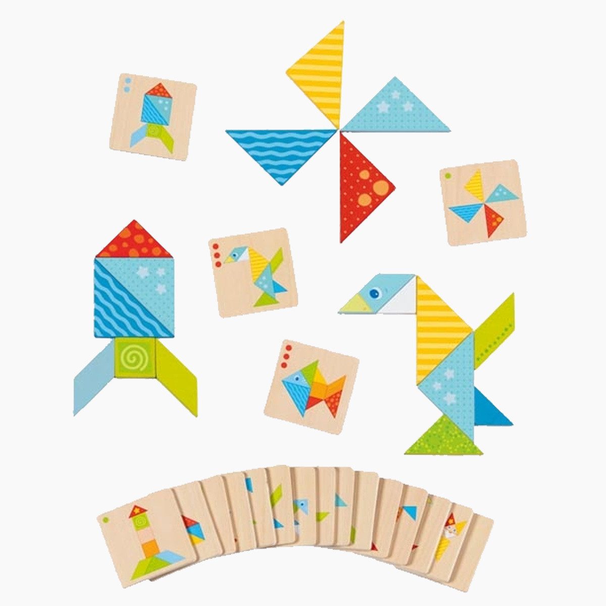 goki Konturenpuzzle Bunte Tangram Welt, 27 Puzzleteile, Kombinieren der Teile stärkt das logische Denken