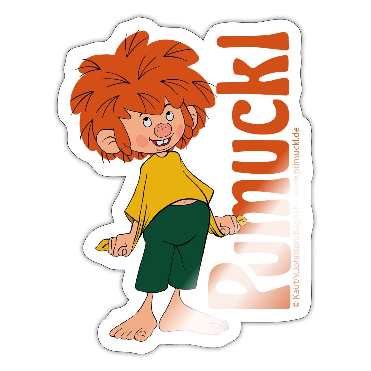 Spreadshirt Aufkleber Pumuckl Mit Verschmitztem Lächeln Und Logo Sticker Aufkleber