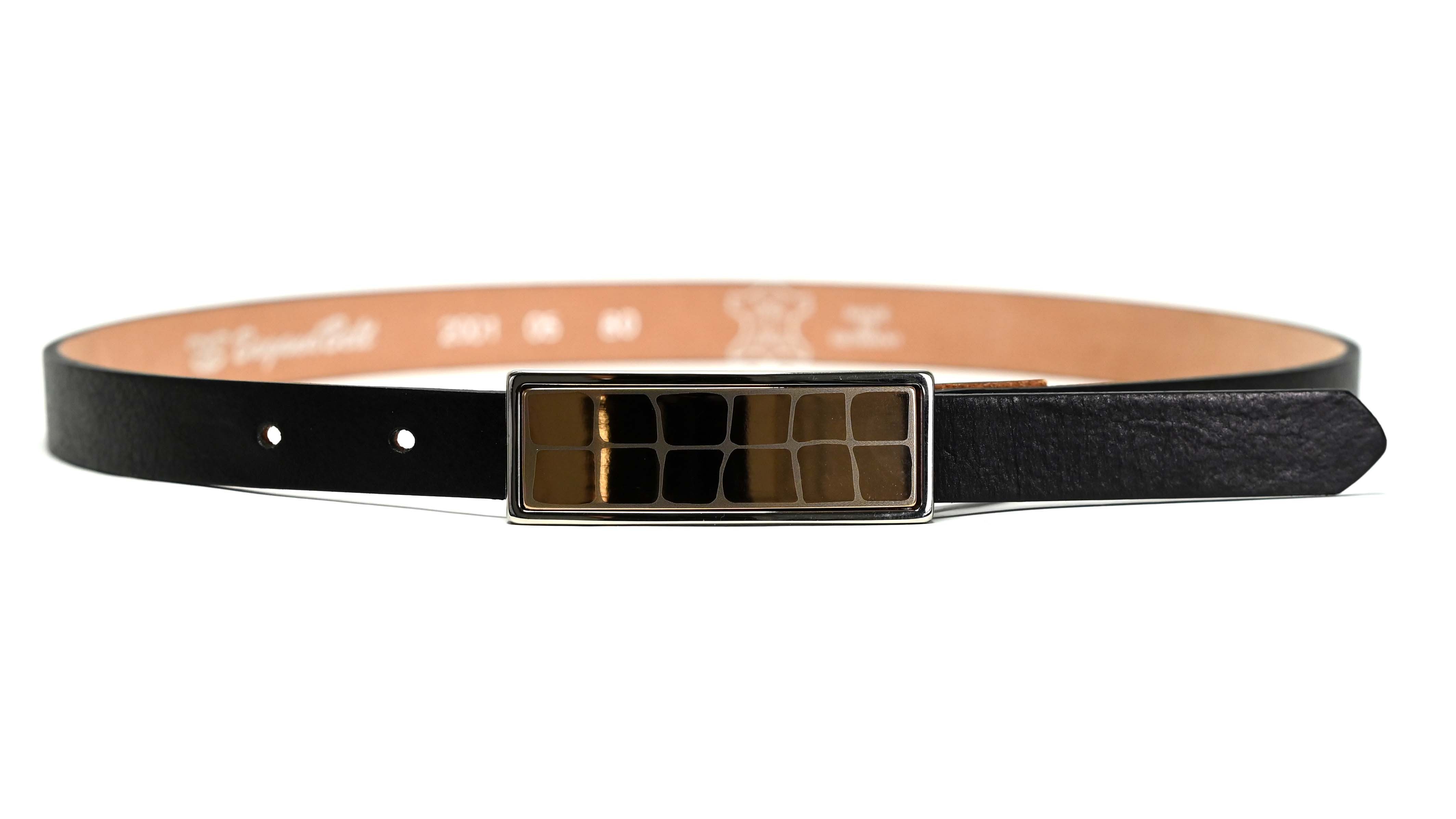 Bag & Belt Ledergürtel Damen-Leder-Koppelgürtel 2 cm schwarz 80