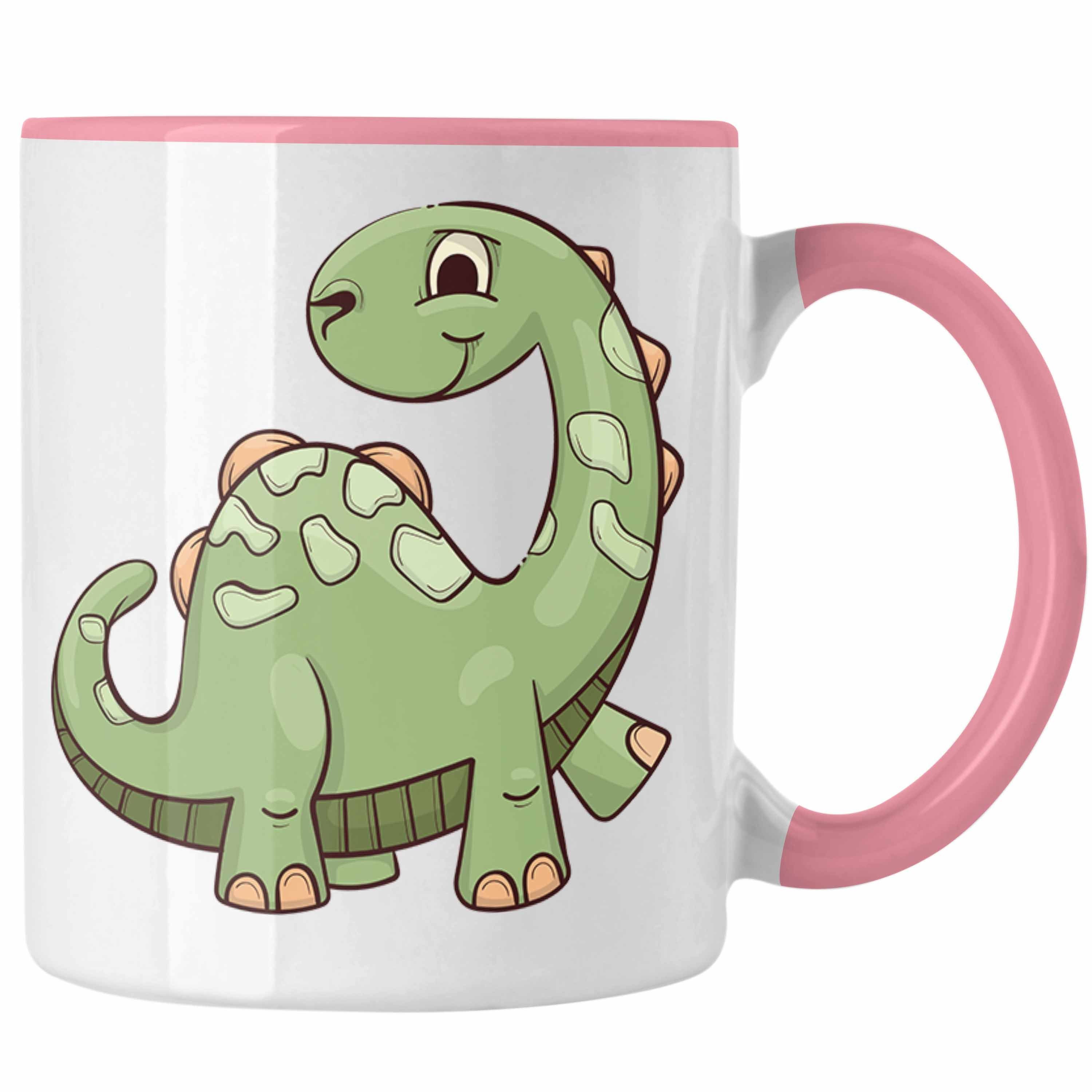 Trendation Tasse Trendation - Coole Tasse für Dinofans Dinosaurier Geschenkidee Jungs Jungen Geschenke Lustig Rosa