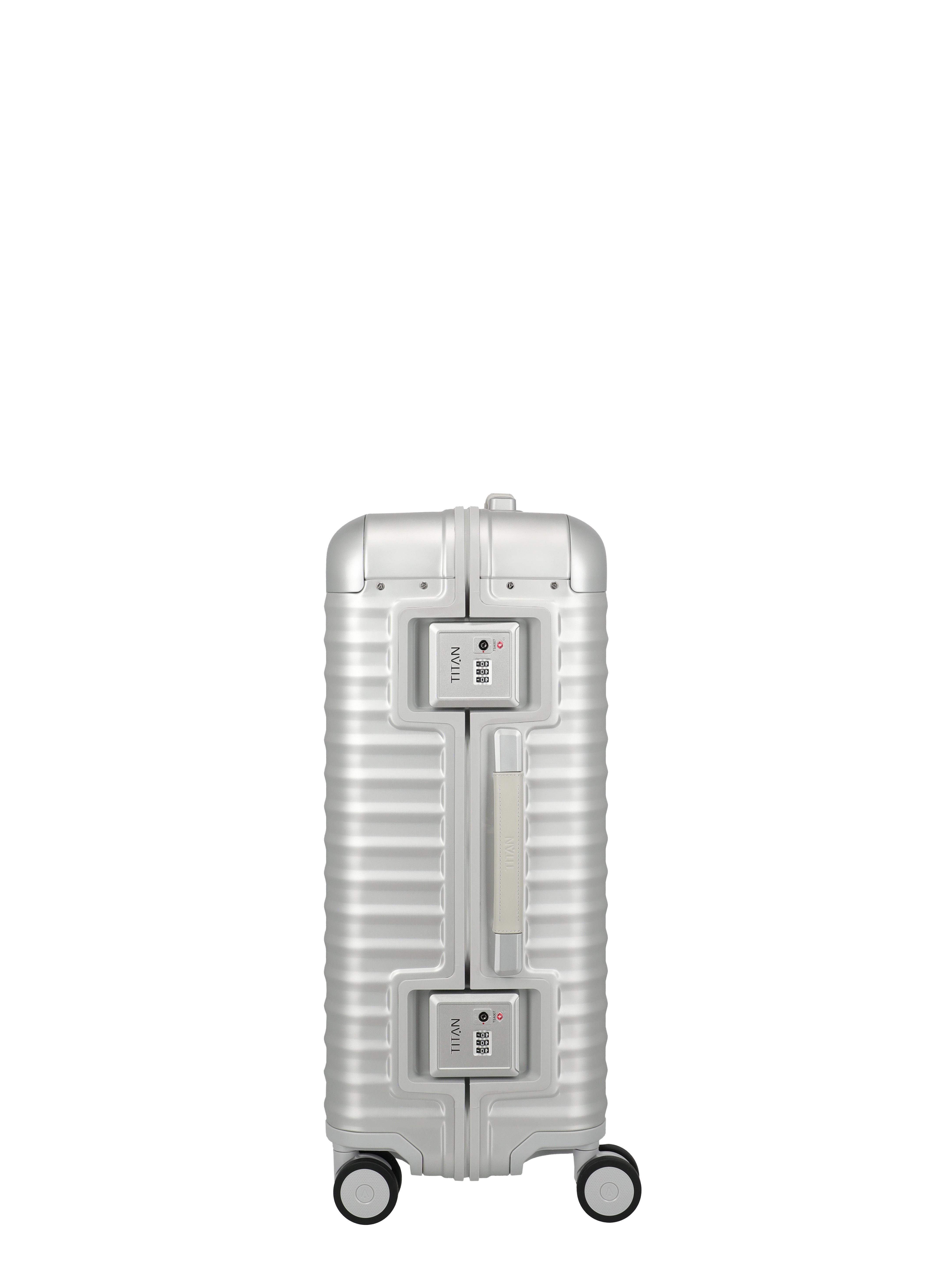 TITAN - Made in Germany Trolley ETERNITY Aluminium Koffer, 4 Rollen, TSA-Rahmenverschluss, smarte Innenaufteilung & Flüsterrollen