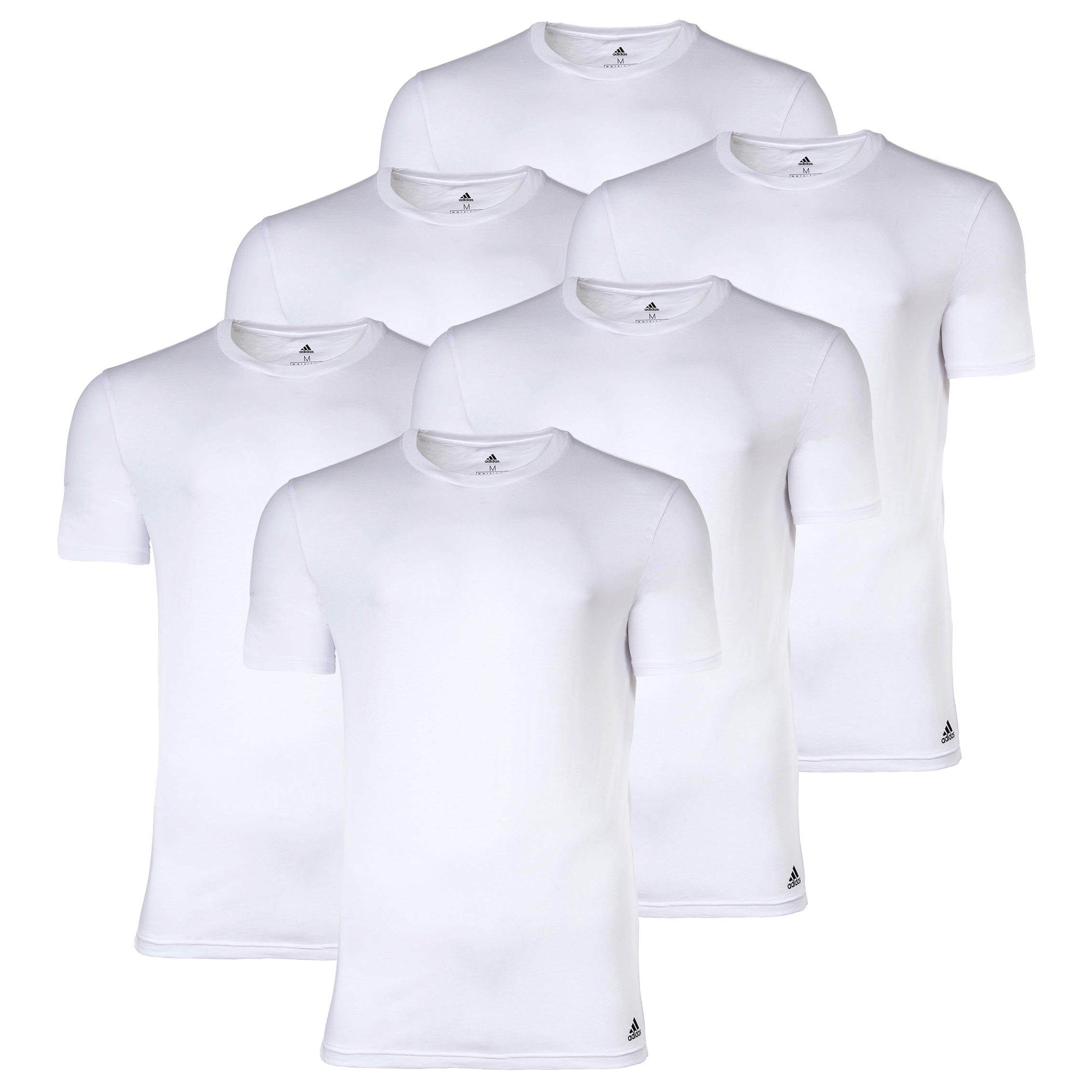 Weiß Sportswear Herren T-Shirt Cotton 6er T-Shirt, Pack Core Active adidas -
