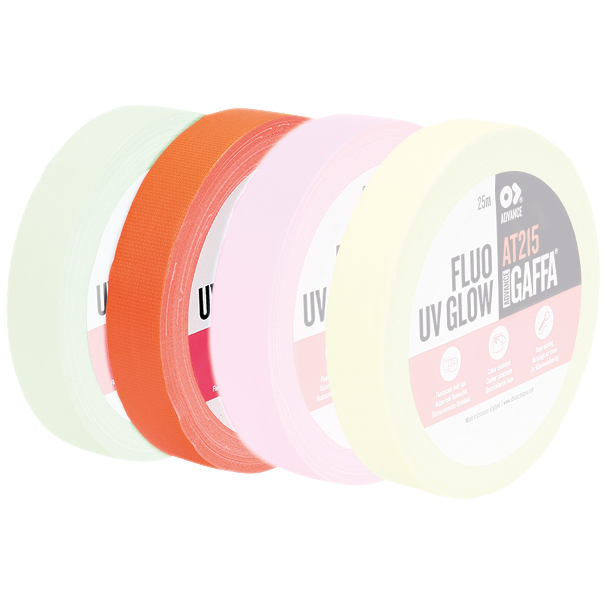 ADVANCE Klebeband ADVANCE AT215 Fluorescent Gaffa Tape Orange Orange - 19 mm - 25 m