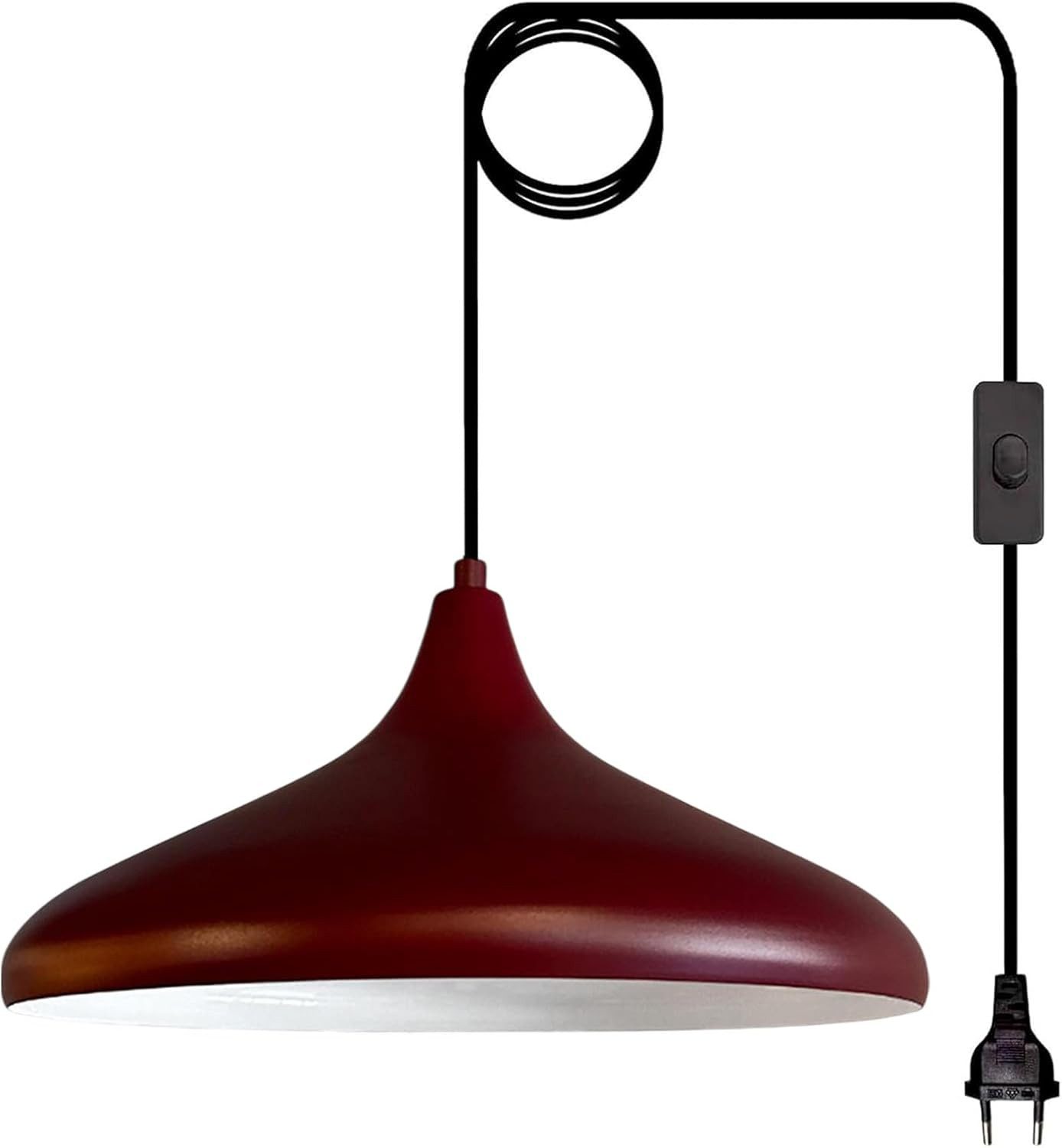 Bamyum Pendelleuchte Champion Pendelleuchte mit Stecker 35 cm, Metall mit 450 cm Kabel, ohne Leuchtmittel