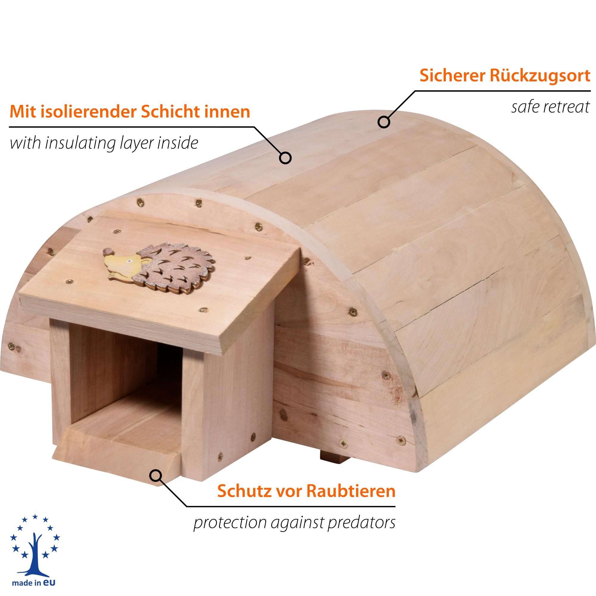 dobar Kleintierstall Igelhaus "Mecki"/"Meckine" als Igelfutterhaus und Igelschlafhaus