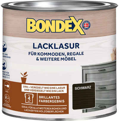 Bondex Holzschutzlasur »LACKLASUR«, Schwarz, 0,375 Liter Inhalt