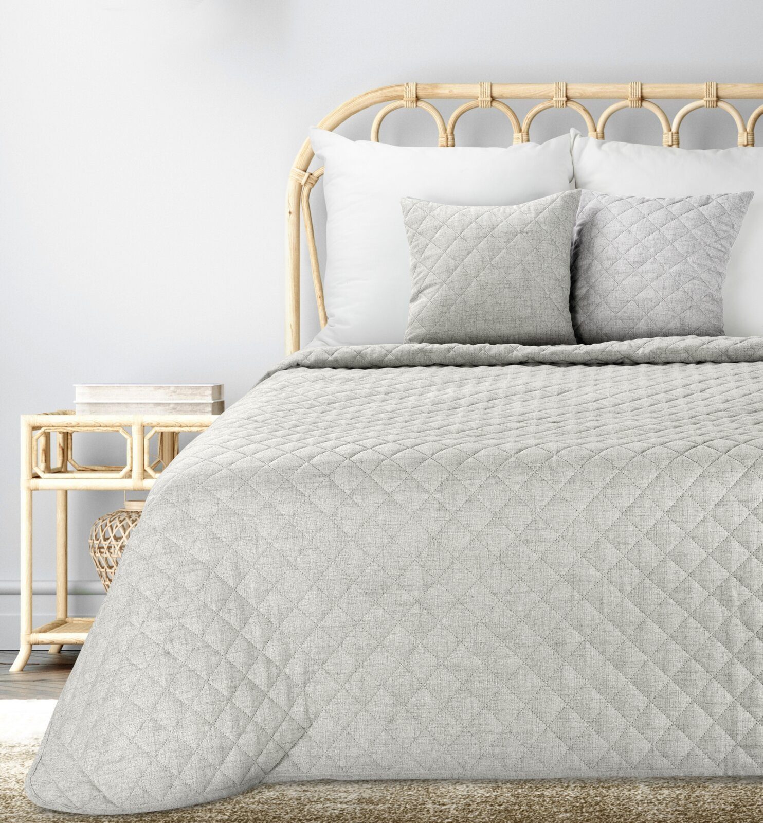 Eurofirany Tagesdecke LEINOPTIK, Karomuster Steppung Doppelbett Überwurf Ei günstig online kaufen