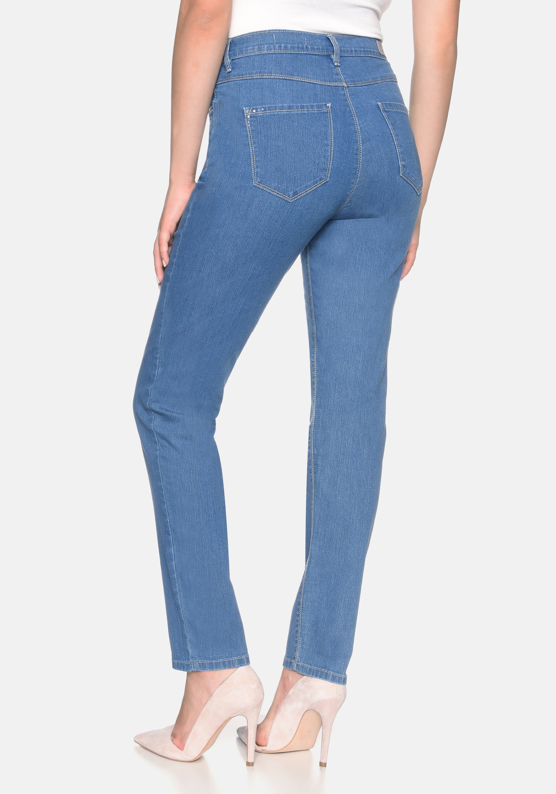 STOOKER WOMEN 5-Pocket-Jeans Nizza Tapered light used Fit blue Denim