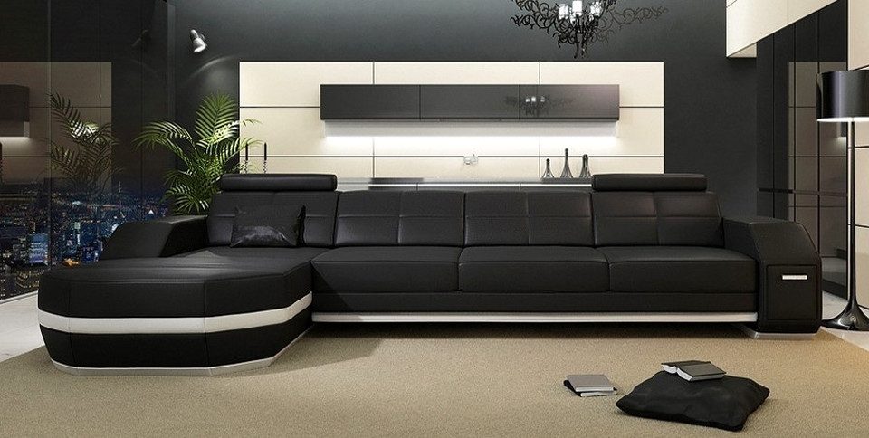 JVmoebel Ecksofa Luxus Designer-Couch in L-Form aus edlem Leder mit hoher Polsterung, Made in Europa