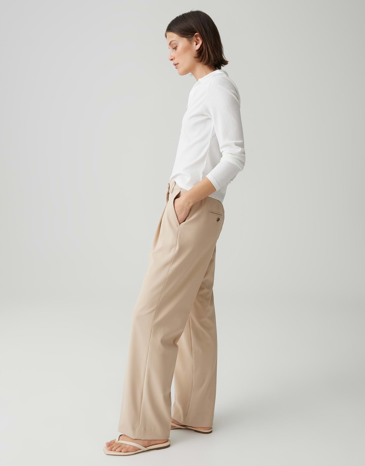 OPUS PANTS Stoffhose MOIRA Wide Leg mit Komfortbund verdeckter Zip-Fly, weicher Griff, elastischer Stoff