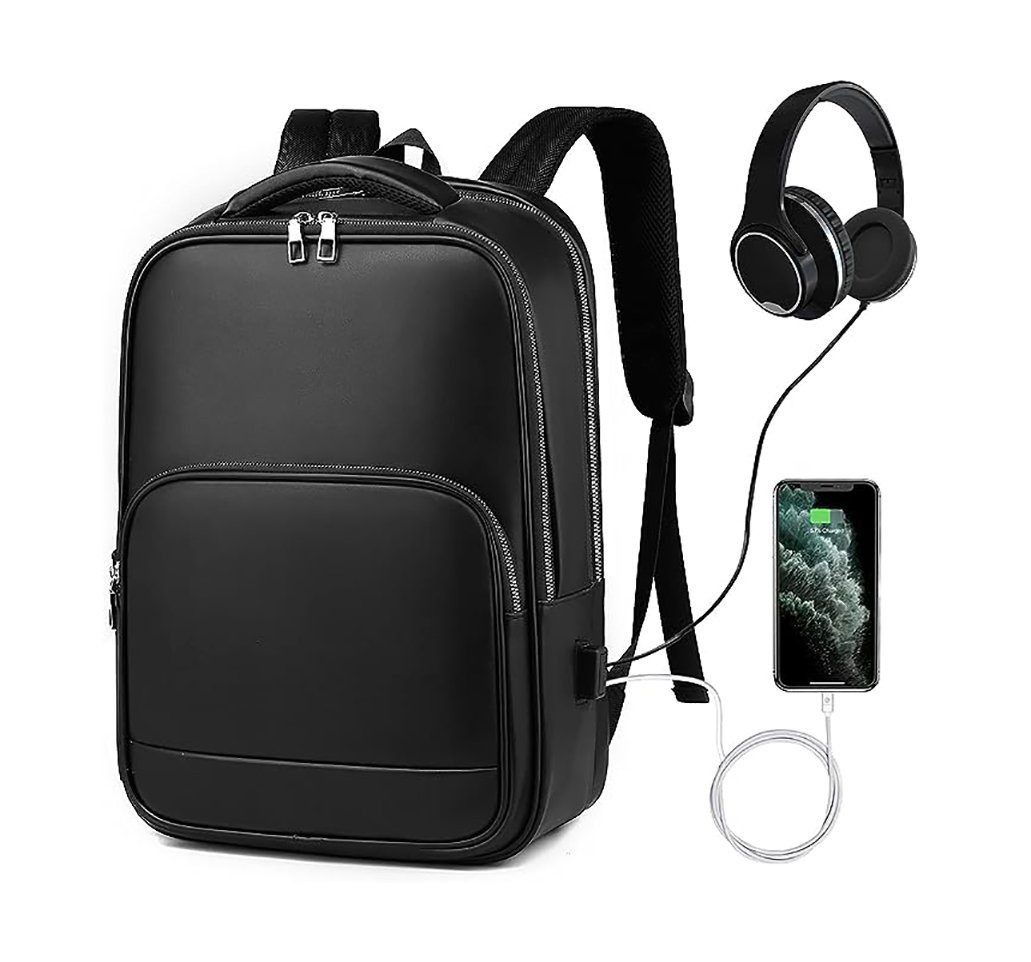 Diyarts Laptoptasche (Moderner Laptop-Rucksack, praktisch & angenehm zu tragen), integriertem USB-Ladeanschluss, Diebstahlschutz & großzügigem Stauraum