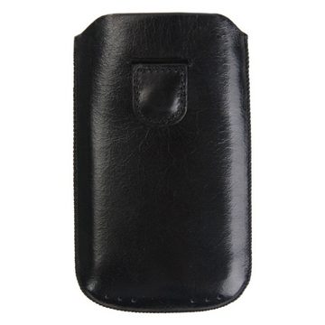 Handyhülle Leder Universal Pouch Tasche Toledo Schwarz M, hochwertige Schutz-Hülle, Lift-Funktion, Etui für klassisches Handy MP4-Player MP3-Player Audio-Player
