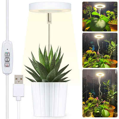 Sunicol Pflanzenlampe LED Vollspektrum,Sonnenlicht, Zimmerpflanzen Wachstumslampe, USB, Timer, dimmbar, Höhe einstellbar