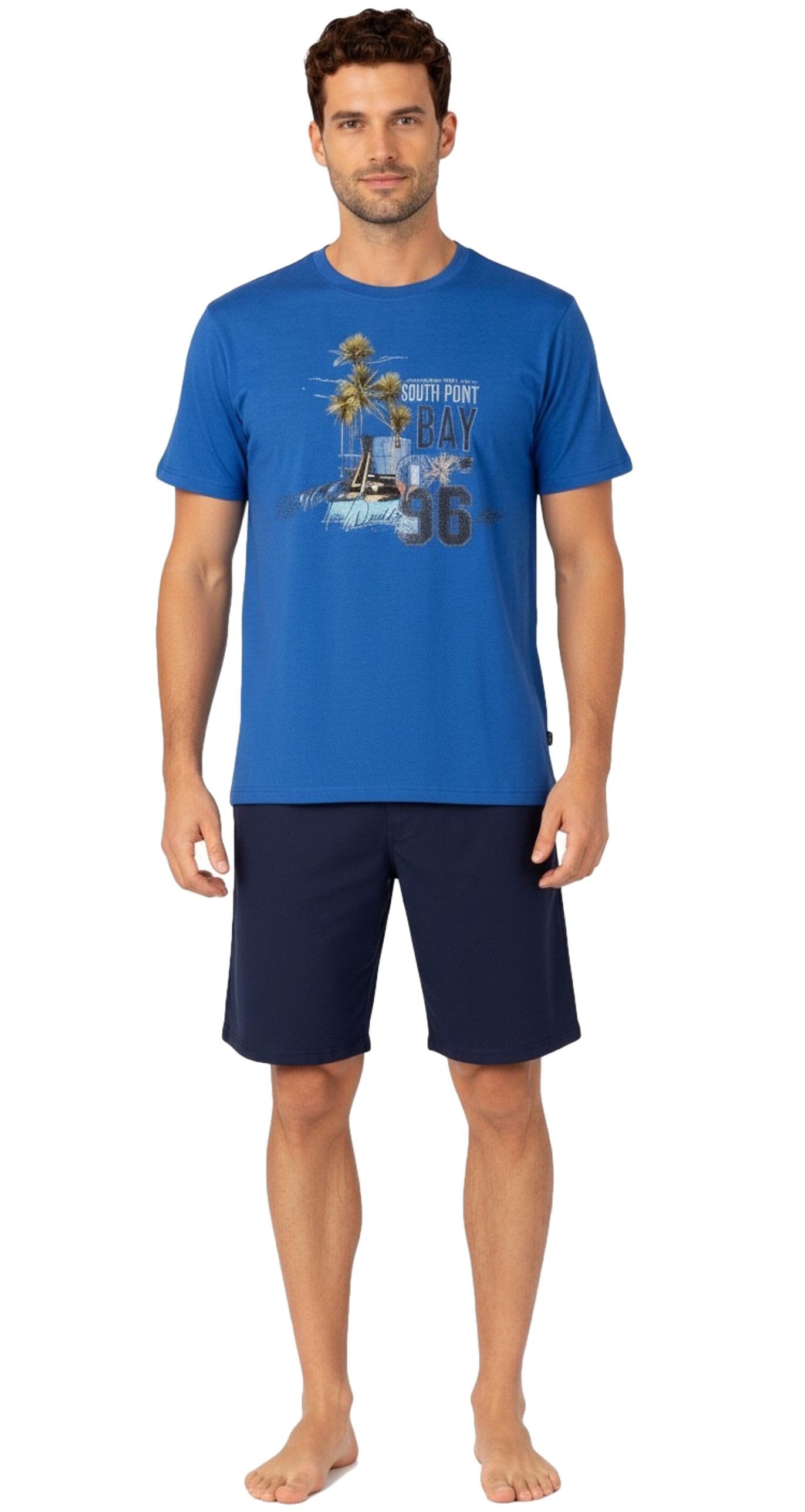 blau mit Motiv