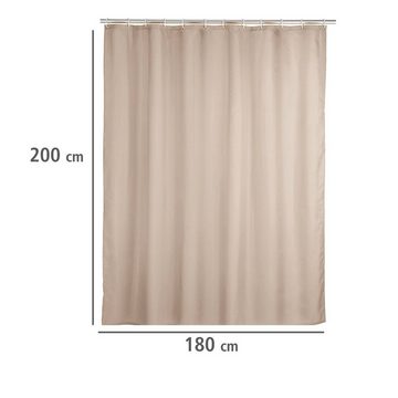 WENKO Duschvorhang Uni Beige Breite 180 cm, Höhe 200 cm, Polyester, waschbar