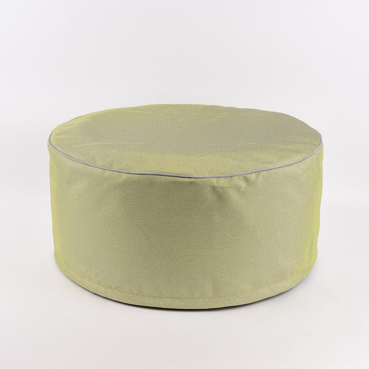 SCHÖNER LEBEN. Dekokissen Outdoor Pouf Sitzkissen Struktur grün Ø 55x25cm