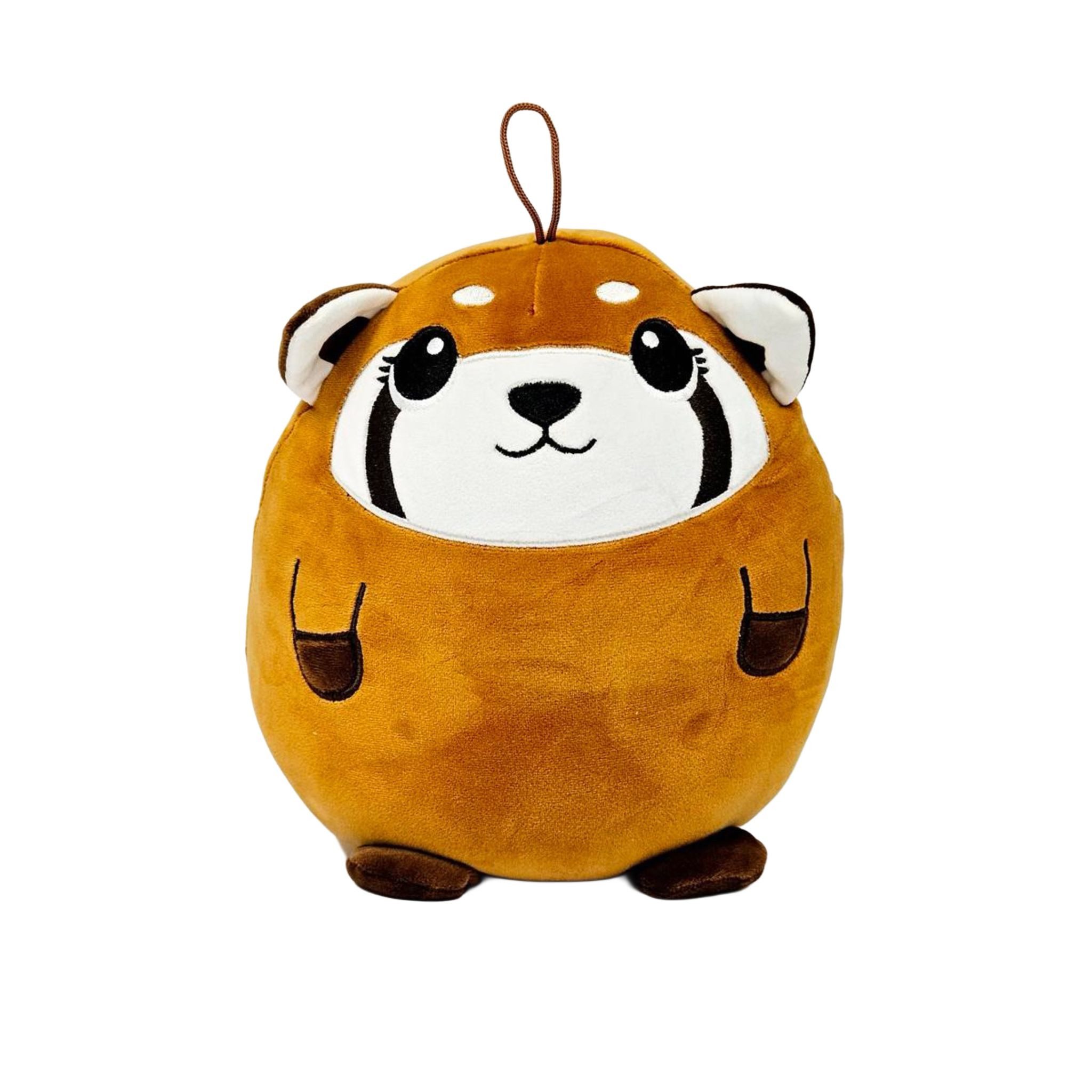 soma Kuscheltier Roter Panda Kuscheltier Kissen Kawaii braun Figur Plüsch 20 cm (Set, 1-St., Geschenk-Set), Kuschelkissen Kawaii Reisekissen Plüschtier Geschenk-Idee Kinder