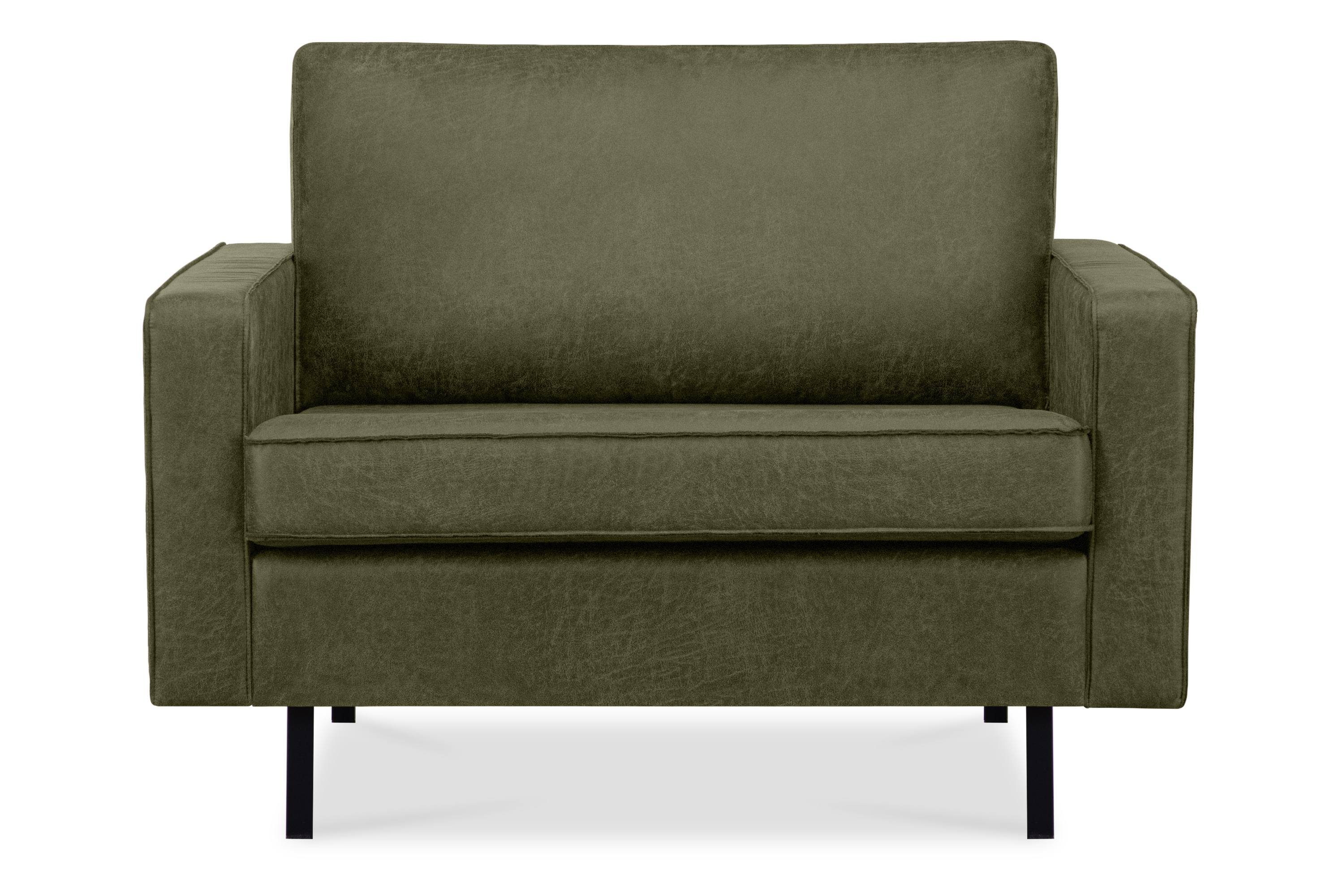 Konsimo Sessel INVIA Breite Sessel, Grundschicht: Echtleder, auf hohen Metallfüßen, Hergestellt in EU grün | grün | grün
