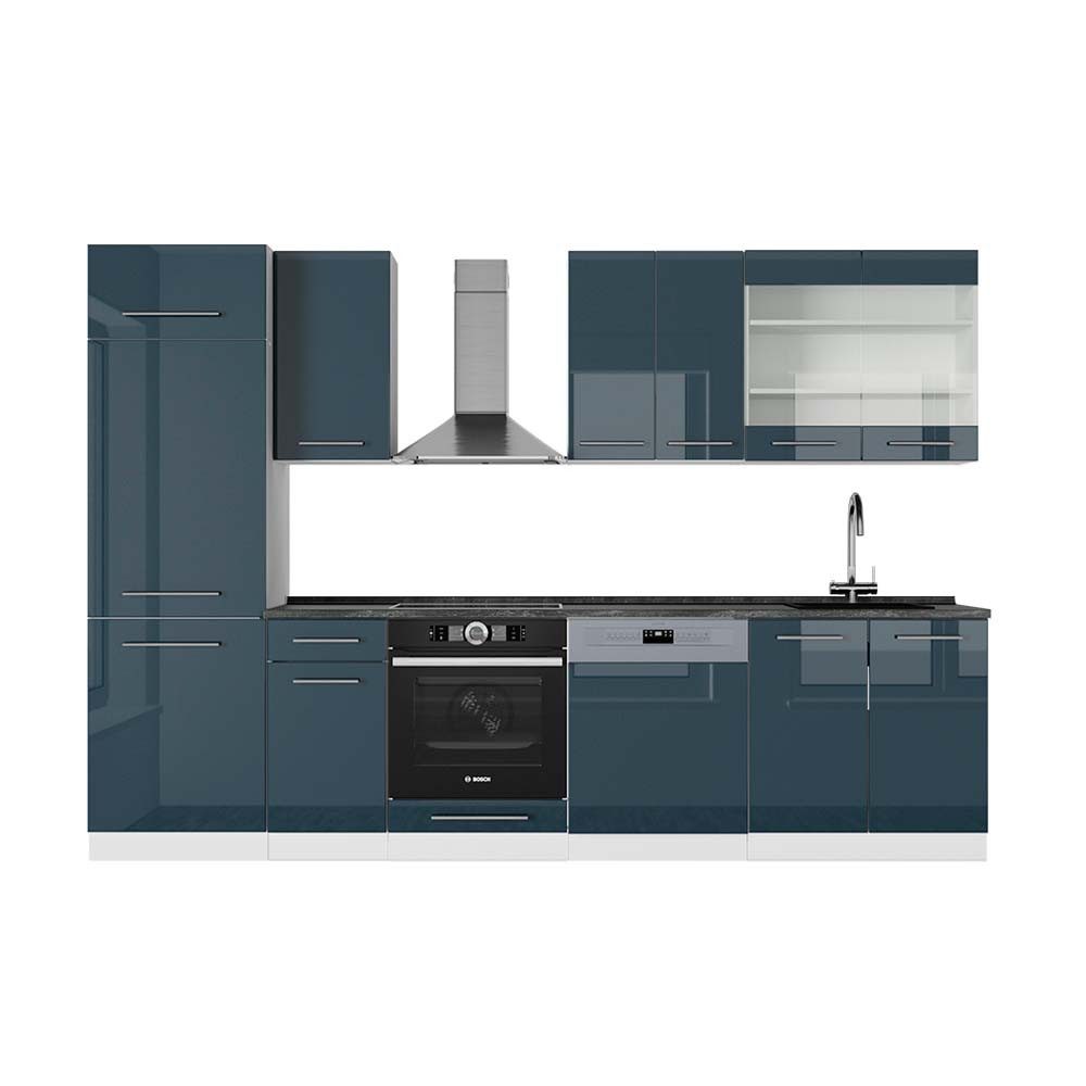 Vicco Küchenzeile R-Line, Rot Hochglanz/Anthrazit/Anthrazit, 140 günstig online kaufen