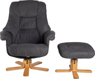 Duo Collection TV-Sessel Bordeaux, mit Hocker und Relaxfunktion, 360 Grad drehbar