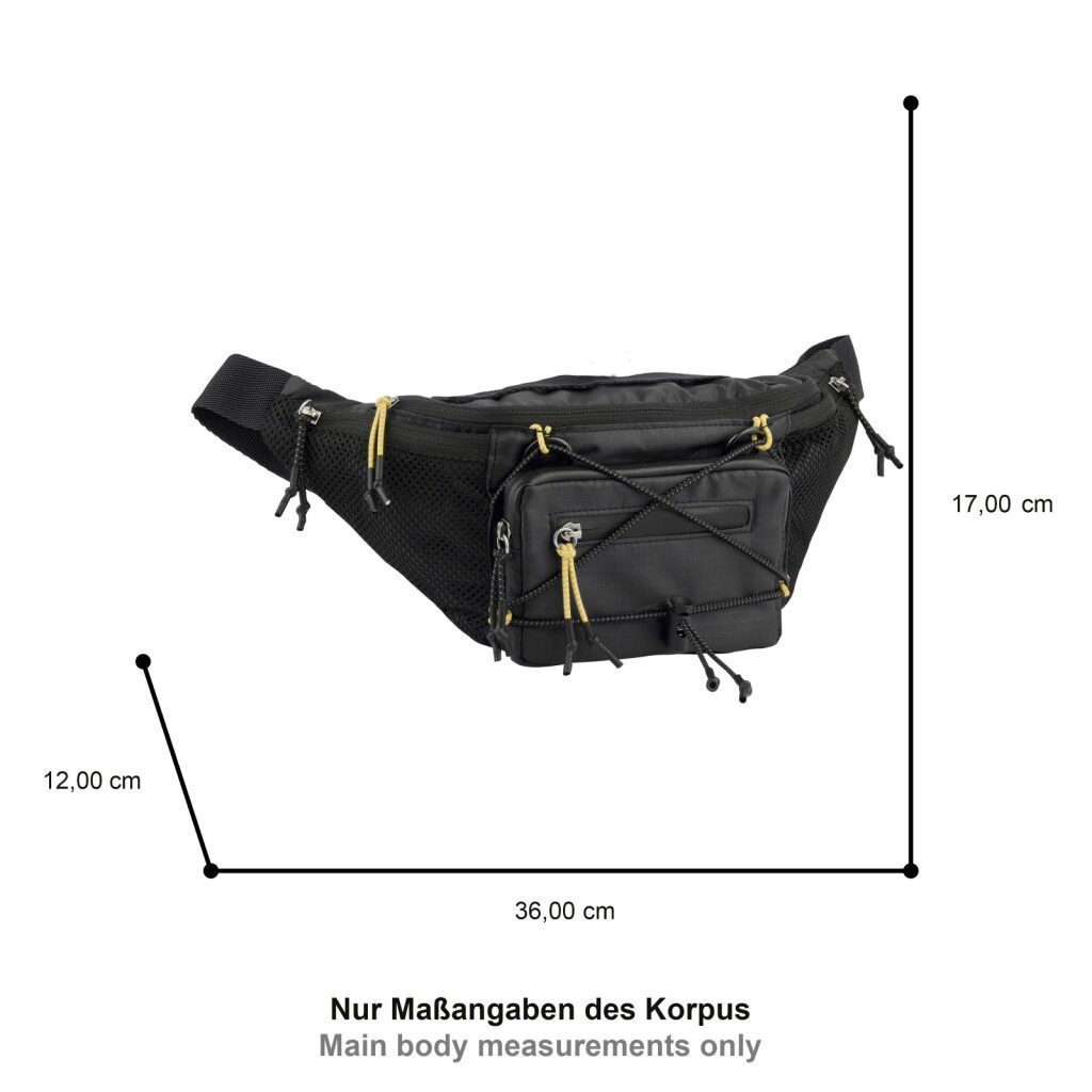 camel active Bauchtasche Shores (Set, 2-tlg., abnehmbare Reißverschlusstasche vorne), Herren Gürteltasche, ultraleicht mit sportiver Schnürung