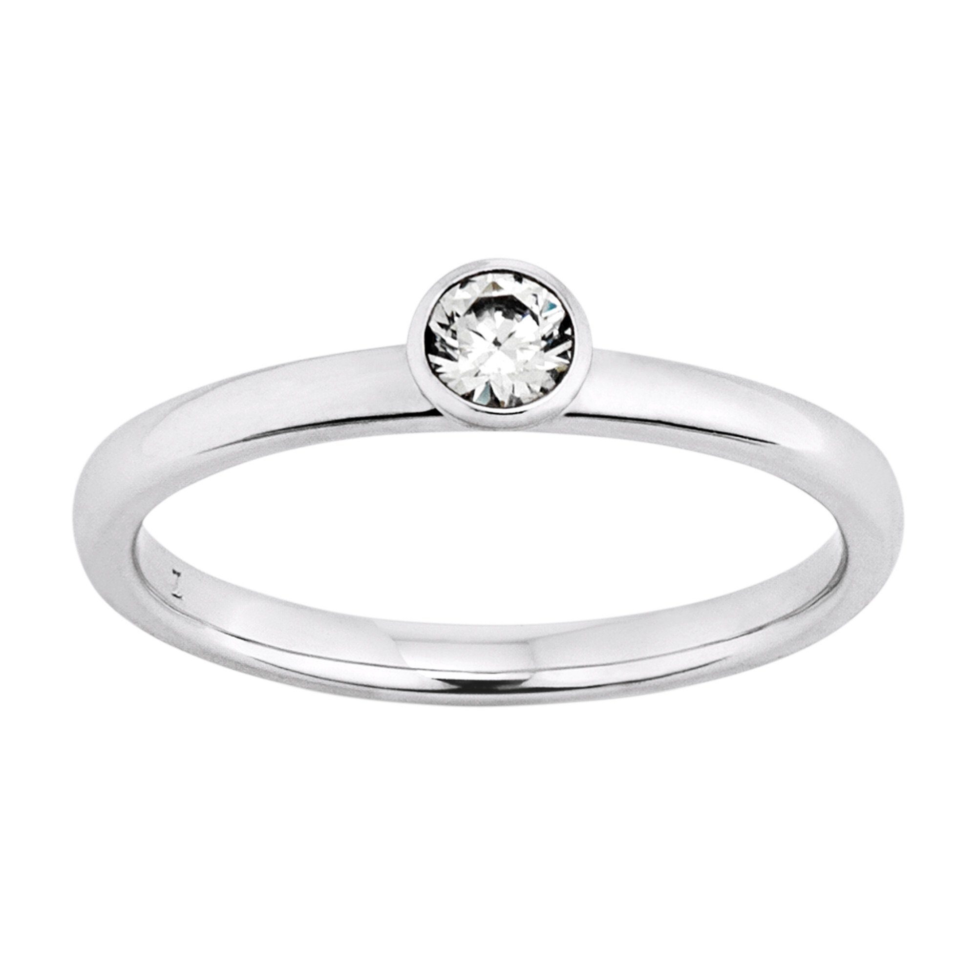 ONE ELEMENT Diamantring 0.2 ct Diamant Brillant Zarge Ring aus 750 Weißgold, Damen Gold Schmuck Zarge