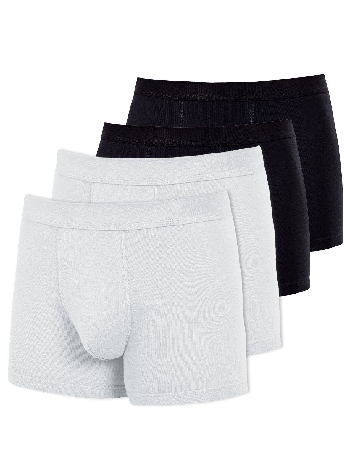KUMPF Retro Pants 4er Sparpack Herren Pants Bio Cotton (Spar-Set, 4-St) - weiss schwarz