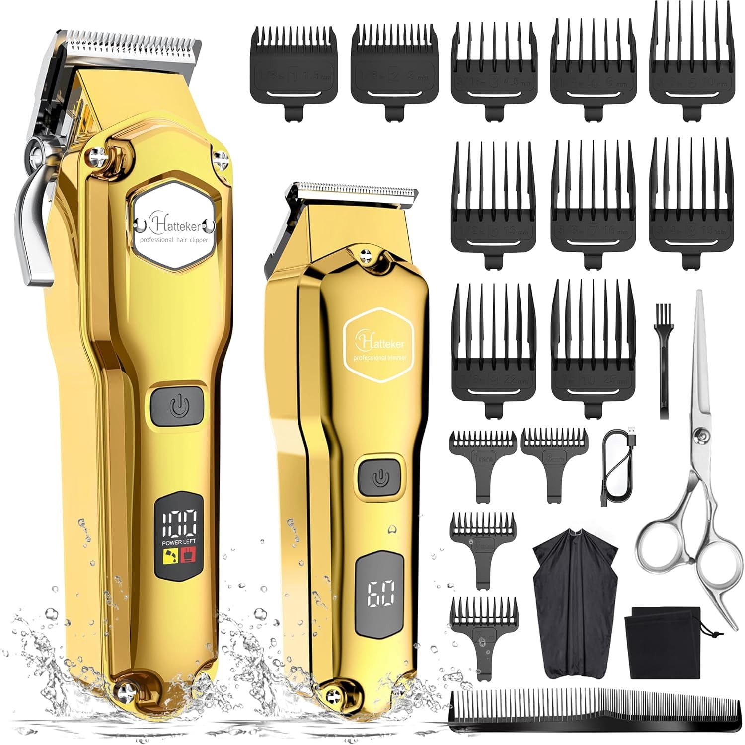 HATTEKER Haarschneider RFC676, T-Klinge Bartschneider für Herren IPX7
