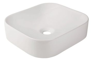 aquaSu Aufsatzwaschbecken cuandO (Aufsatzwaschtisch, 1-St., Aufsatzwaschtisch), 45 cm, Keramik, Weiß, 568562