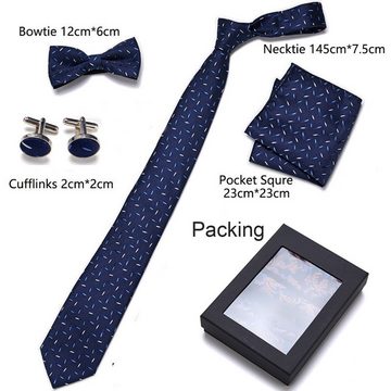 Coonoor Krawatte Taschentuch Krawatte & Einstecktuch Set, Herren Krawattenbox Set
