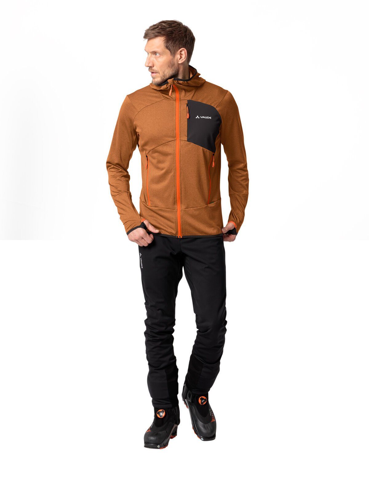 brown Outdoorjacke Monviso black/silt Klimaneutral VAUDE kompensiert (1-St) Fleece II Jacket Men's