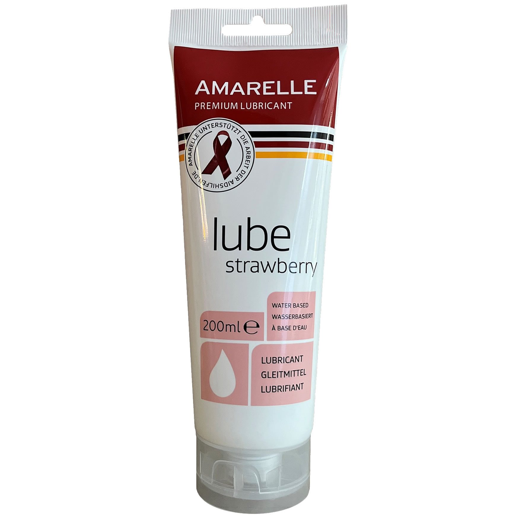 Amarelle Gleit- und Massagegel Lube Strawberry, Flasche mit, 1-tlg., ohne Zusatzstoffe, mit Erdbeergeschmack