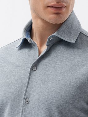 OMBRE Langarmhemd Langarm-Strickhemd für Männer