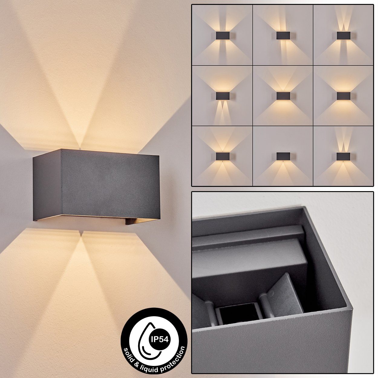 hofstein Außen-Wandleuchte Wandlampe aus Metall in günstig online kaufen
