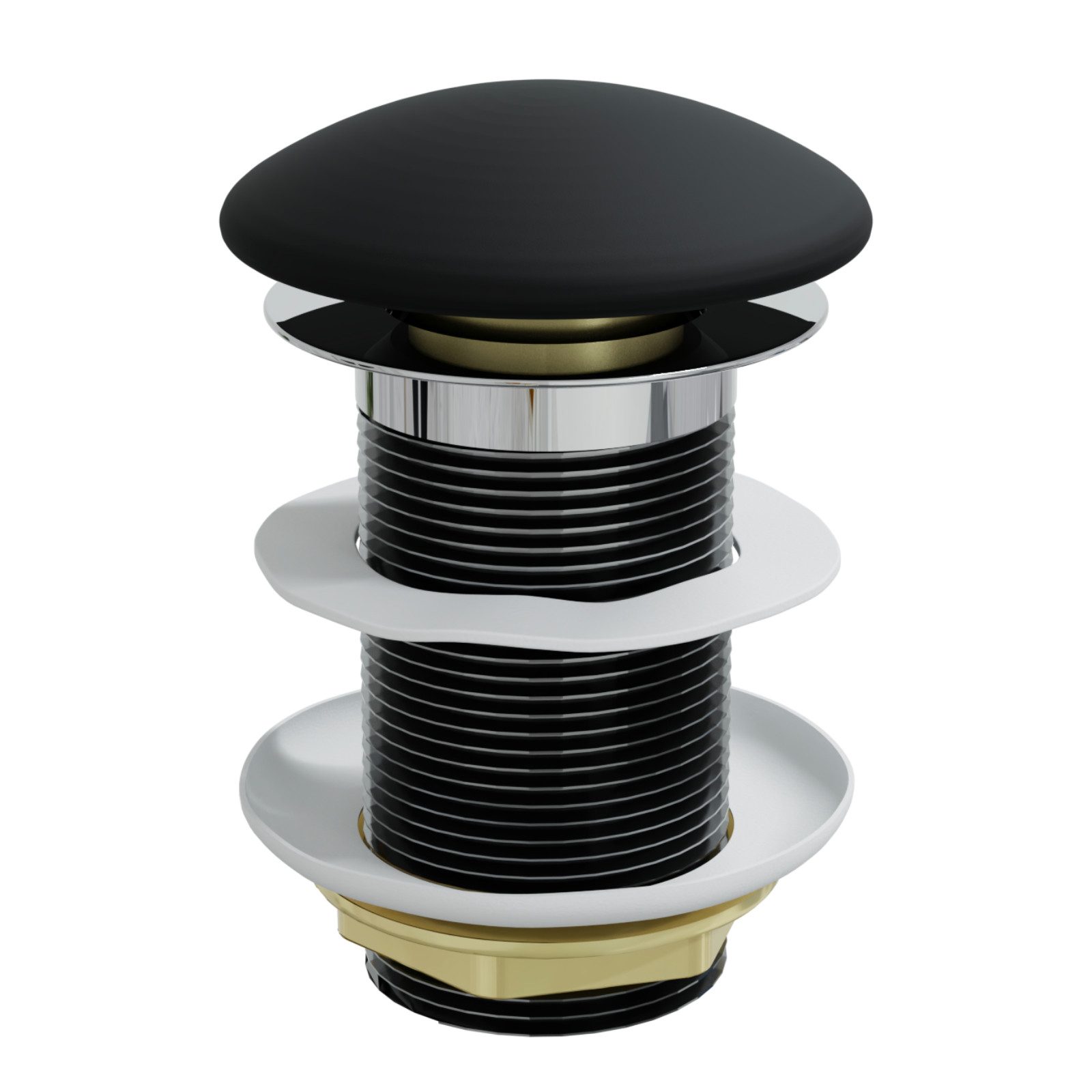 HAGO Ablaufventil Schwarz Waschbecken ohne Überlauf Ablaufgarnitur Push-Ope günstig online kaufen