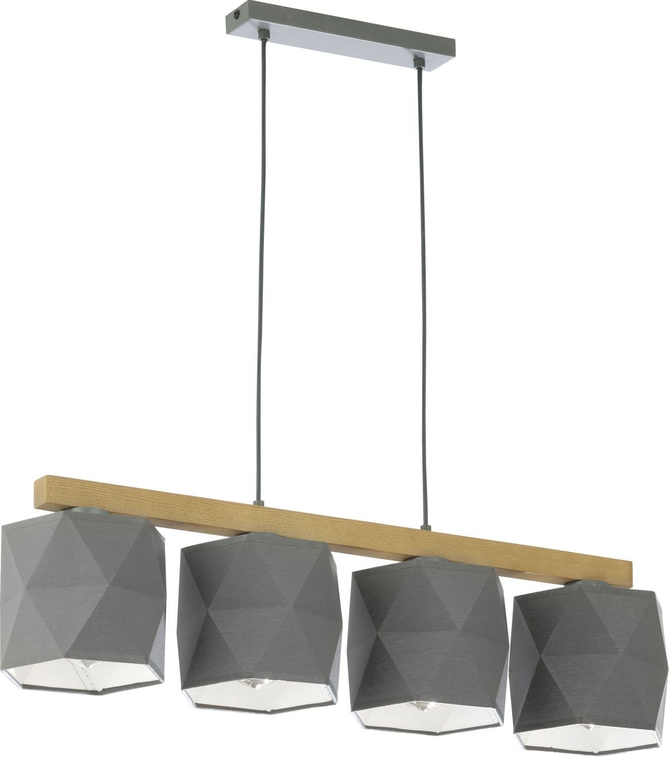 Licht-Erlebnisse Pendelleuchte BIAARO, ohne Leuchtmittel, Pendelleuchte Esstisch Graphit Holz lang modern Wohnzimmer Lampe