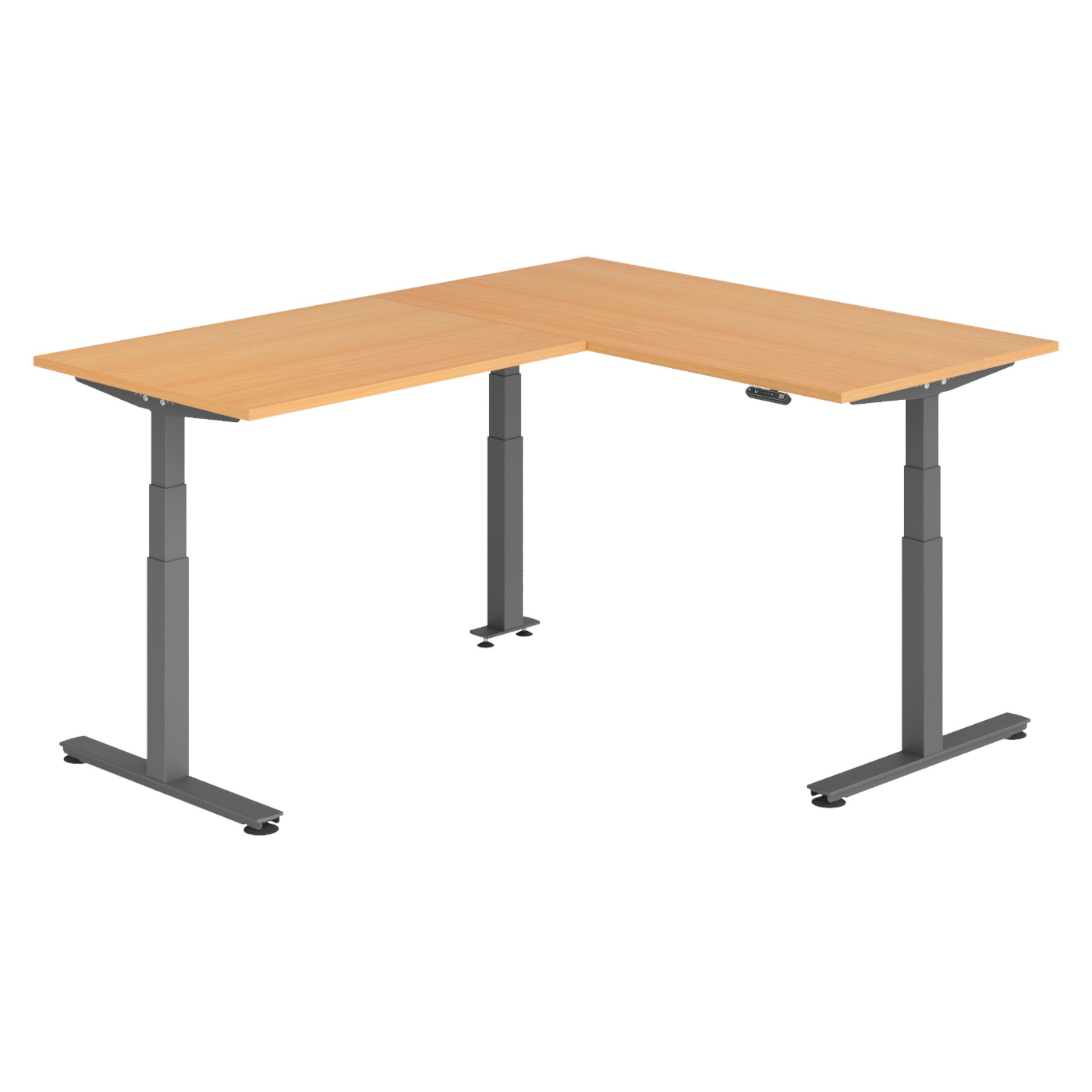 bümö Schreibtisch Eckschreibtisch XDSMW, Eckform: 160 x 200 cm - Dekor: Buche