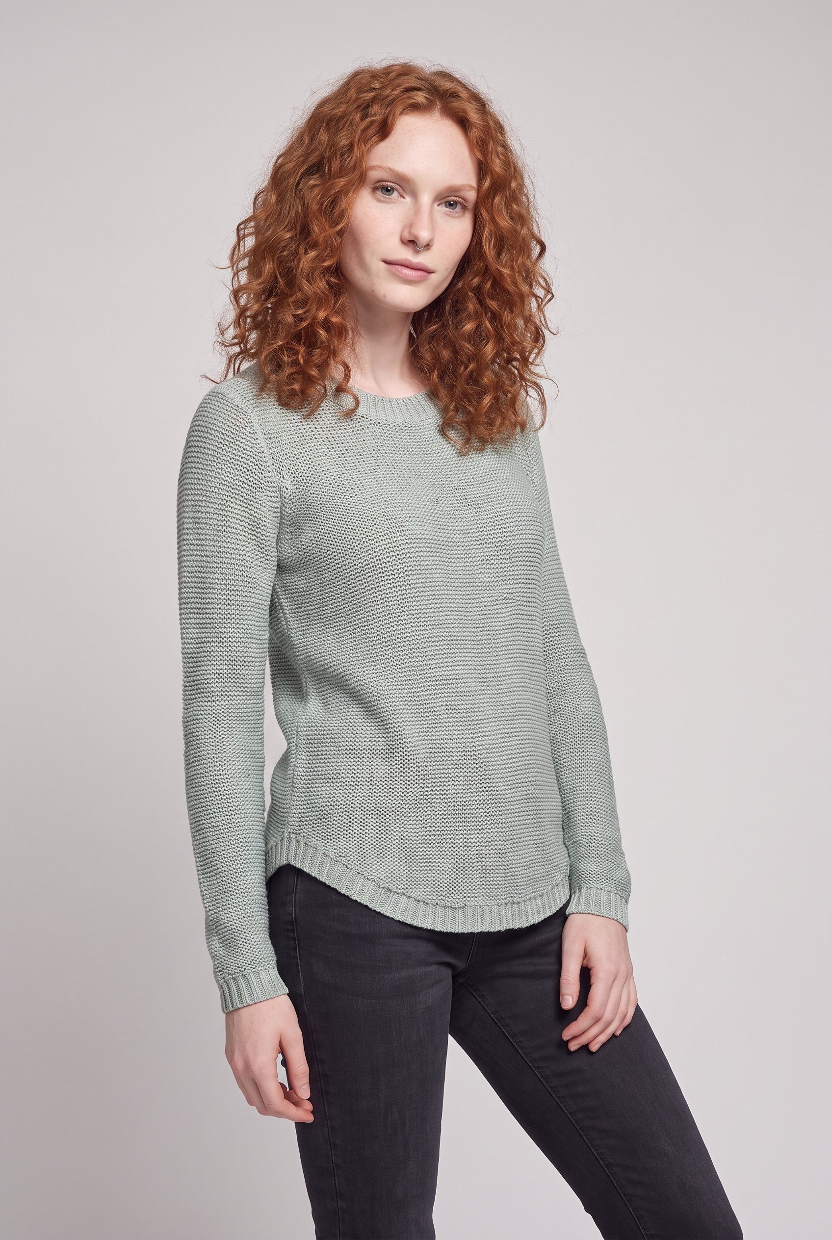 ONLY Strickpullover ONLGEENA XO L/S PULLOVER KNT NOOS Materialmix, regular fit