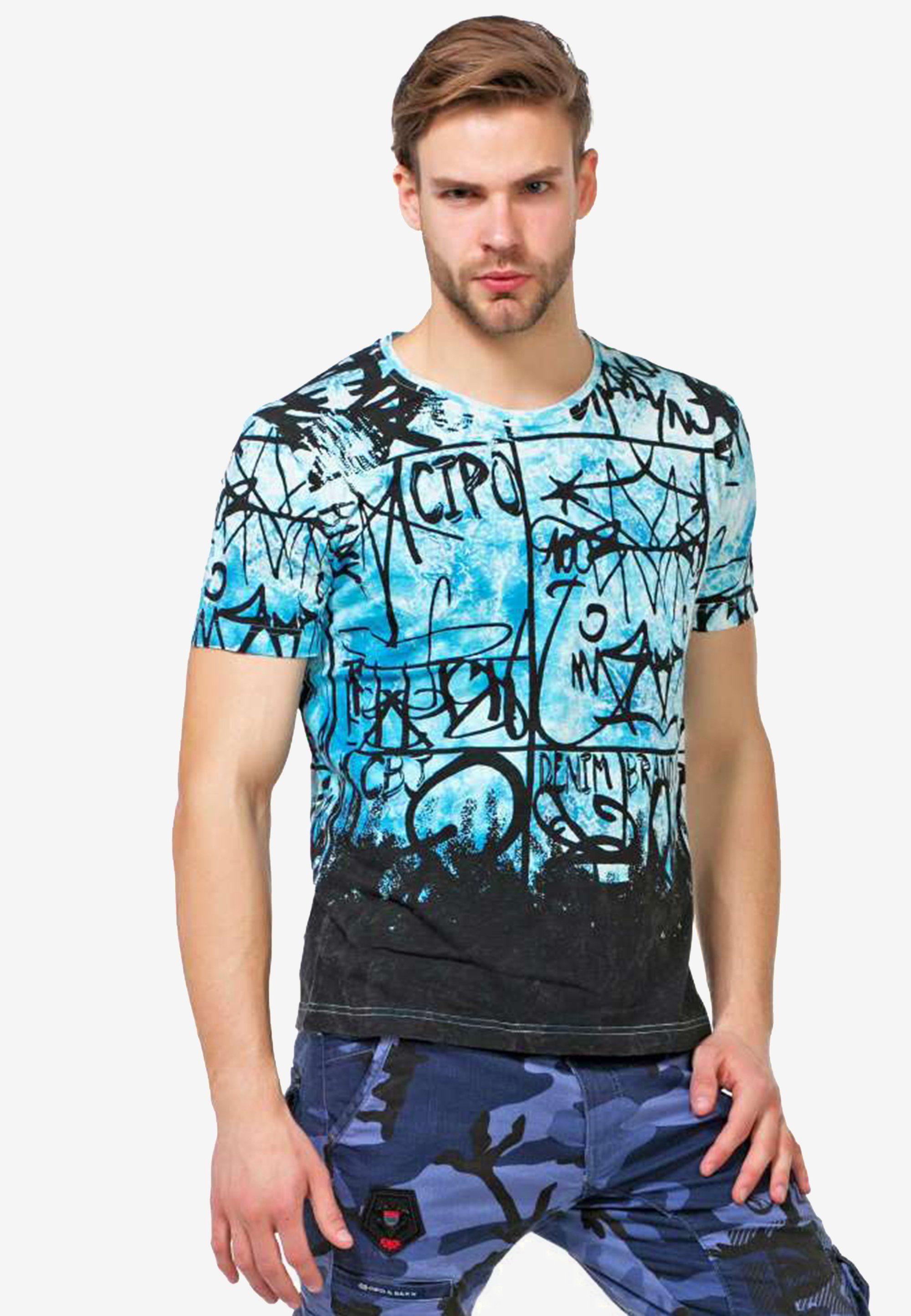 Cipo & Baxx T-Shirt mit lässigem Allover-Print